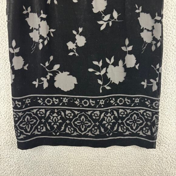 VTG Talbots Maxi Skirt 8 Silk Velvet Burnout Floral Whimsygoth Feminine Cocktail - Picture 3 of 10